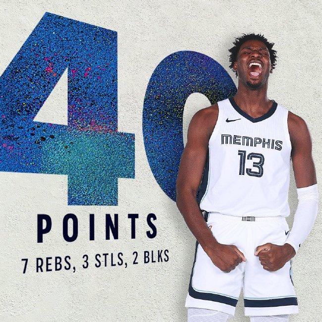 灰熊客场连胜，杰伦-布朗全场高效表现，砍下29分